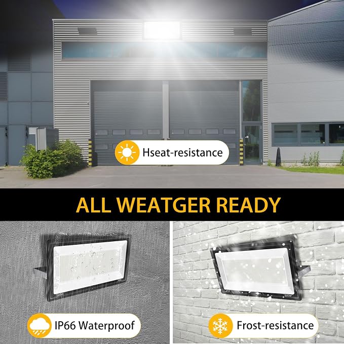 YANYCN 500W LED Flood Light Outdoor, 2750W Equivalent Super Bright FloodLight - Image 3