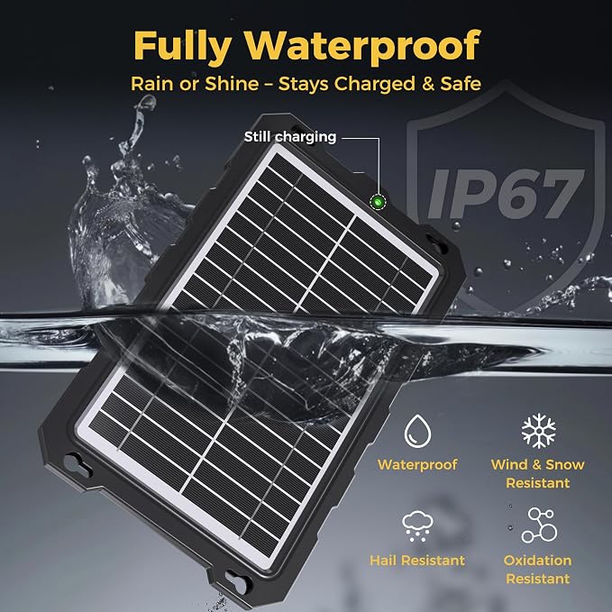 SUNAPEX 12V Solar Battery Charge: 10W Waterproof Portable Solar Panel Kit - Image 3