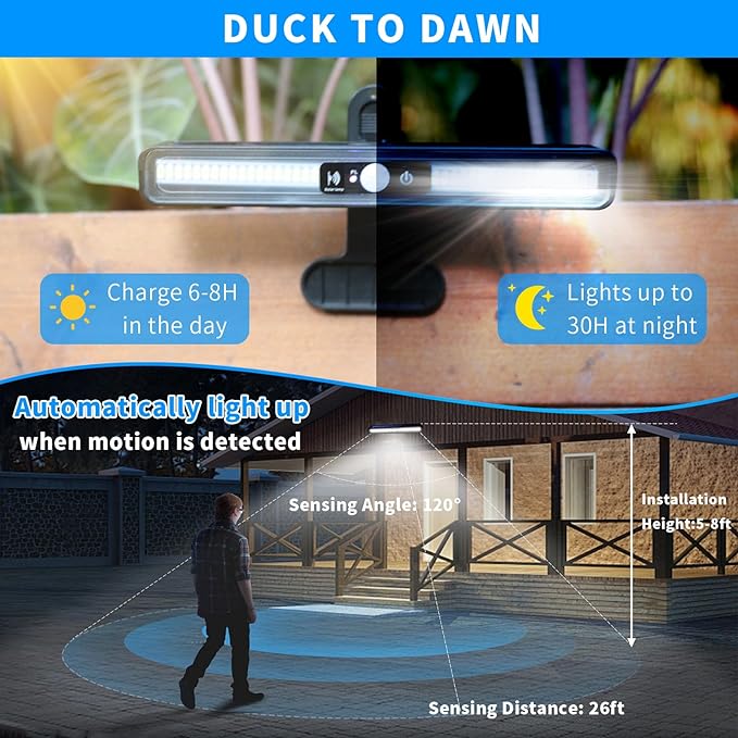 Clip On Solar Motion Lights Outdoor Waterproof, 6 Pack Motion Sensor Outdoor - Image 3
