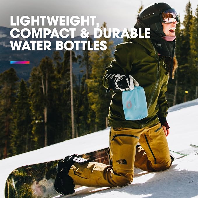 HydraPak Stow Collapsible Water Bottle – 350ml, 1L – Ultralight, Leak-Proof - Image 2