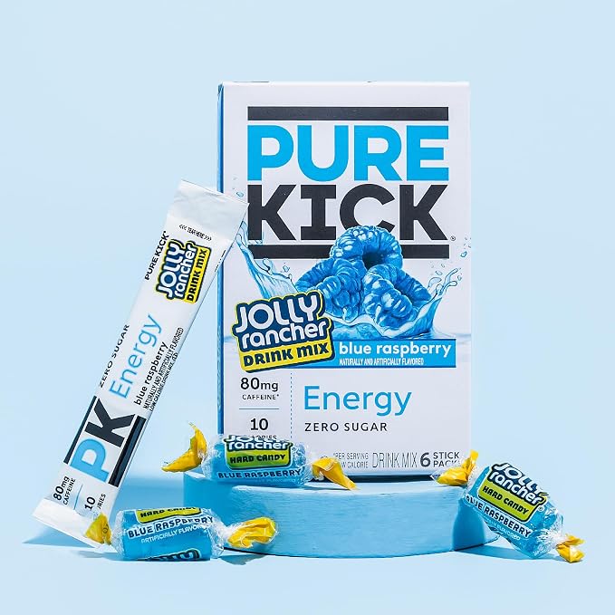 PURE KICK Energy Singles To Go Drink Mix, Jolly Rancher Blue Raspberry - Image 5