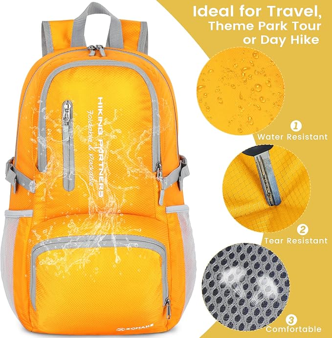 ZOMAKE Lightweight Packable Backpack - 35L Light Foldable Hiking Backpacks - Image 4