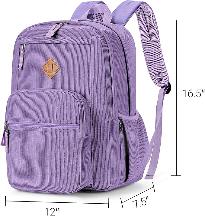 ZORFIN 26L Backpack for College, and Travel: Corduroy Bookbag - Image 3