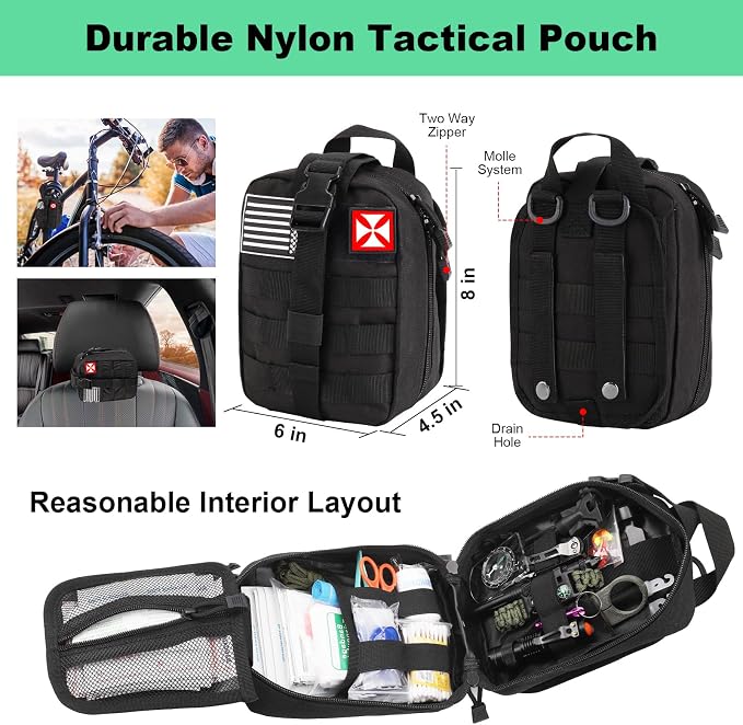 Survival Kit 256 in 1, First Aid Kit Survival Gear Tools Trauma Kit - Image 2