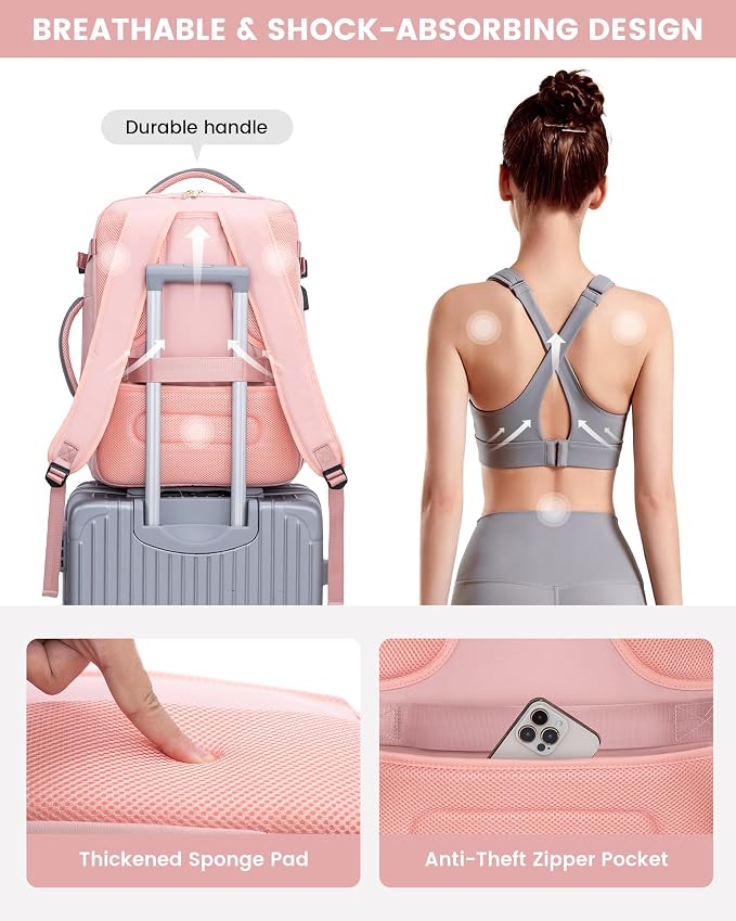 LOVEVOOK Large Travel Backpack for Women, TSA Carry on Backpack for Airplanes - Image 7
