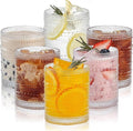 HomeVogue Hobnail Drinking Glasses Set of 6, 12 oz Vintage Glassware Set by HomeVogue