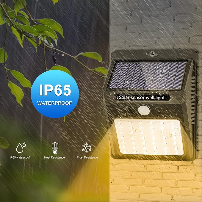 SEZAC Solar Lights Outdoor, 6 Pack Solar Motion Sensor Outdoor Lights - Image 5