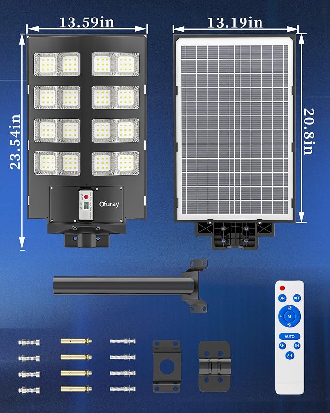 Ofuray Solar Street Lights Outdoor, Solar Security Flood Lights Parking Lot - Image 7