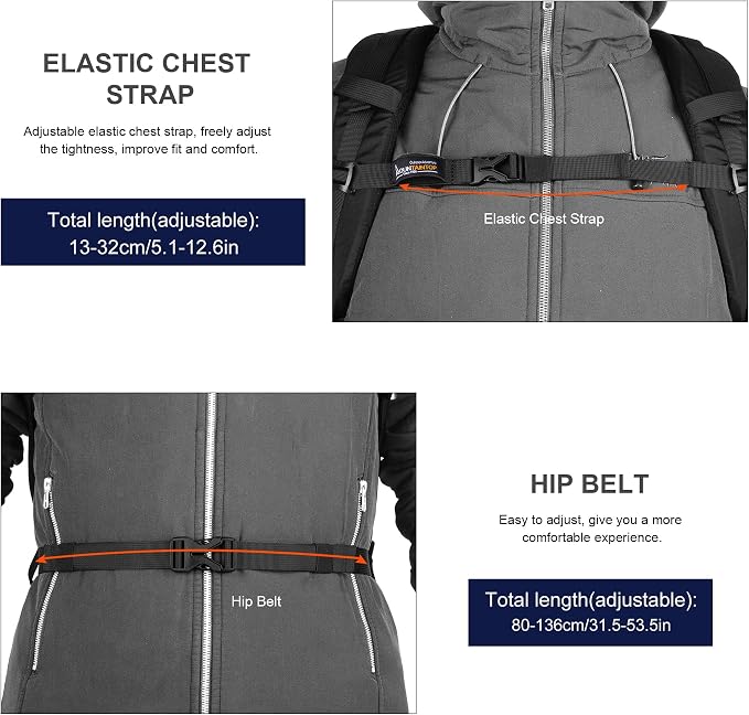 MOUNTAINTOP Hiking Backpack, 25/30L Camping Backpack, Men Women Hiking Daypack - Image 9