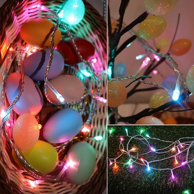 Colorful String Lights Easter Decoration, 66 ft 200 LED Easter Pastel Lights 8 - Image 5