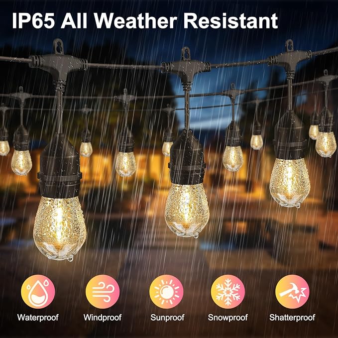 100FT LED Outdoor String Lights - Image 3