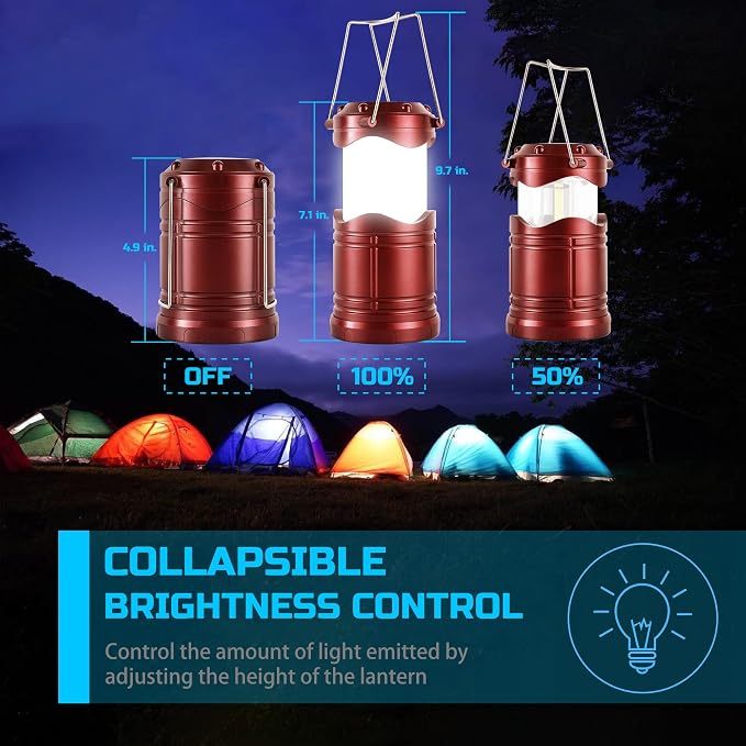 Lichamp LED Camping Lantern, 4 Pack Battery Powered Flashlight - Image 4