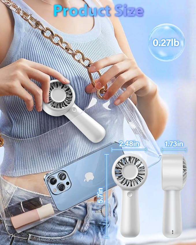 Portable Handheld Fan Personal Small Turbo Hand Fan Powerful, USB Rechargeable - Image 9