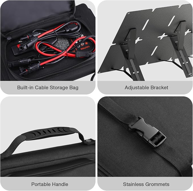 GRECELL 80W Foldable Solar Panel, Portable Solar Charger - Image 7