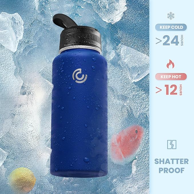 COKTIK 32oz Sports Water Bottle, Stainless Steel Water Bottle - Image 4
