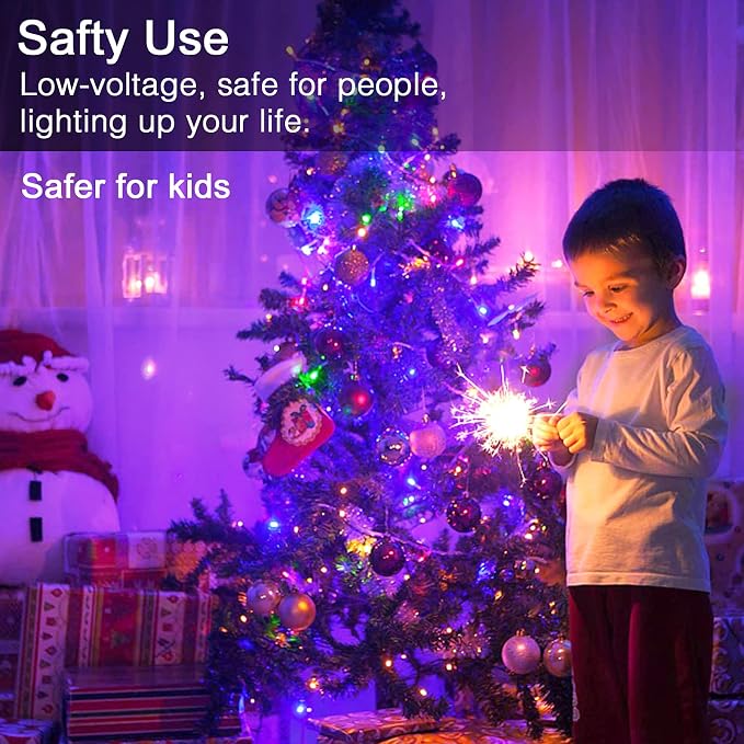 JMEXSUSS 300 LED Multicolor Christmas Tree Lights 8 Modes Colored String Lights - Image 7