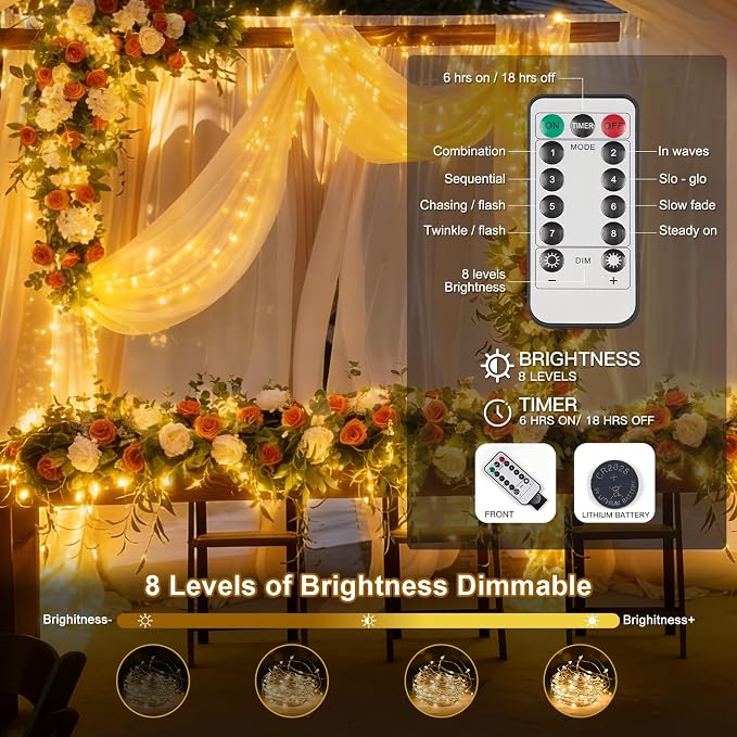 suddus Flexible Copper String Lights Waterproof Decorative Fairy Lights Warm - Image 3