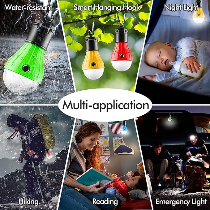 FLY2SKY Portable LED Tent Lamp, Clip Hook Hurricane Emergency Light Bulb - Image 5