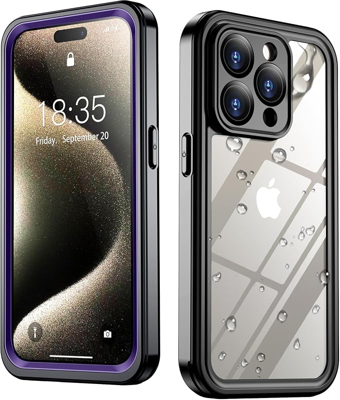 SPIDERCASE Only Designed for iPhone 15 Pro Max Case Waterproof, Built-in Lens & by SPIDERCASE