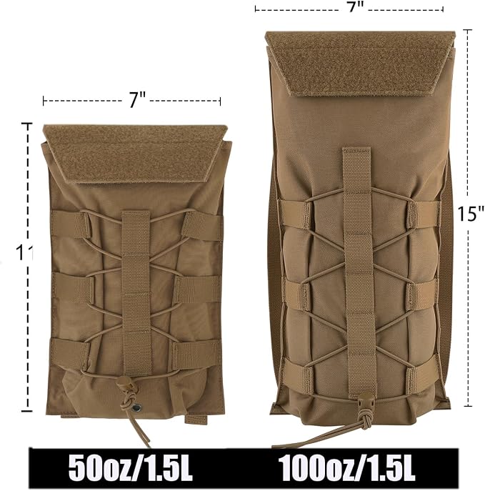 PETAC GEAR 1.5L / 3L Tactical Hydration Pack，Molle Carrier Pouch - Image 3