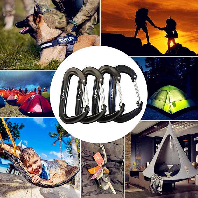 L-Rover Carabiner, 12KN Lightweight Heavy Duty Carabiner Clips, Aluminium - Image 7