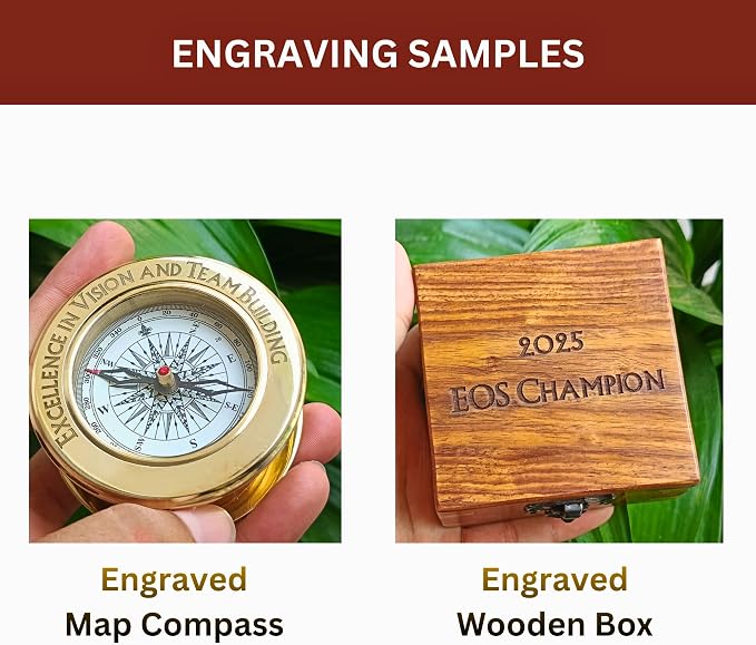 Vintage Brass Compass with Wooden Box – Antique Navigation Compass - Image 4
