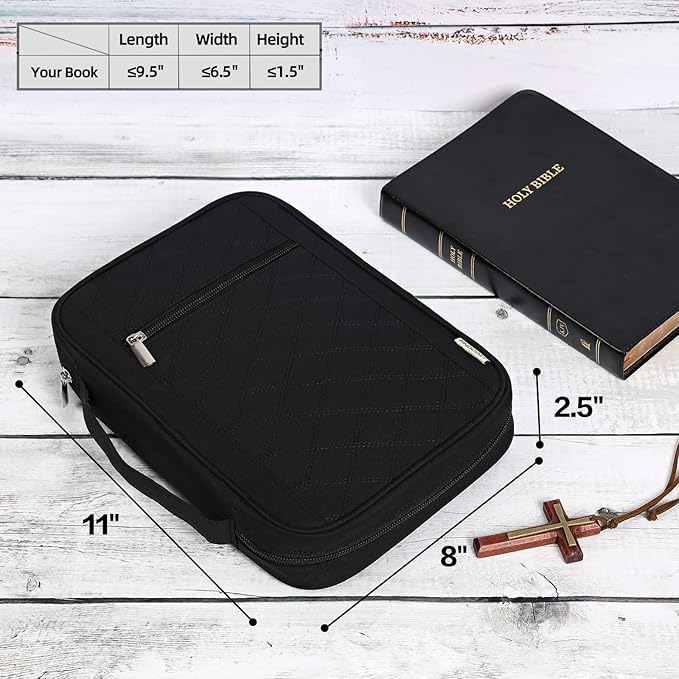 FINDCOZY Bible Cover for Women, Durable Carrying Book Case Church Bag for - Image 6
