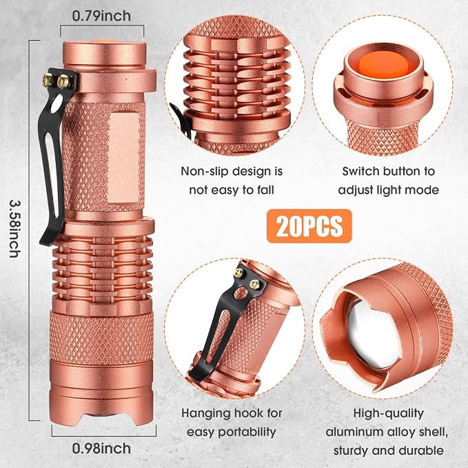 Fumete 20 Pieces LED Flashlight Mini 3 Mode Tactical Torch Small Water - Image 2