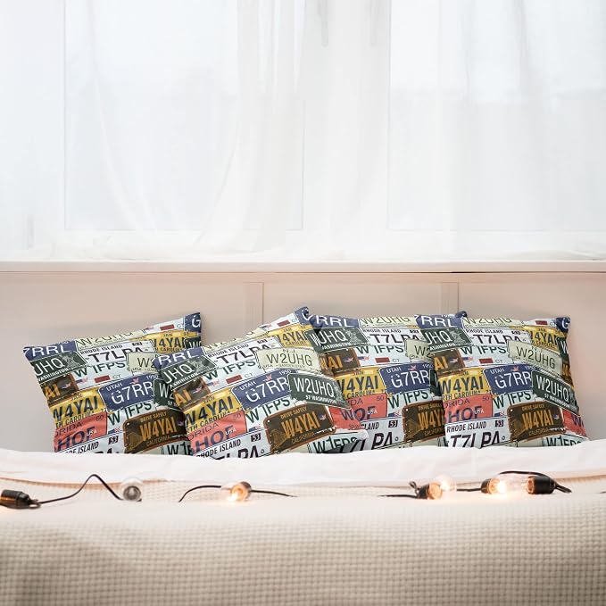 Ambesonne Vintage Decorative Throw Pillow Case Pack of 4, Original Retro Style - Image 5