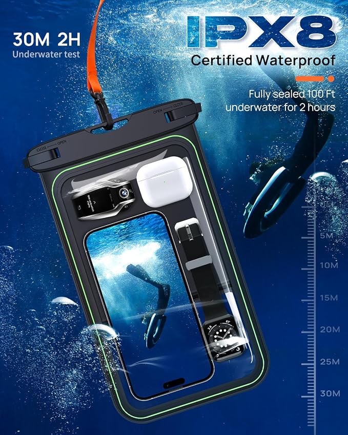 Lanhiem 10.5" Large Floating IP68 Waterproof Phone Pouch, Universal IPX8 Dry - Image 6