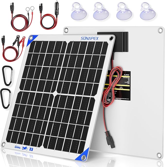 SUNAPEX 12V 20 Watt Solar Trickle Charger Maintainer by SUNAPEX-PASSINGTHEJOY