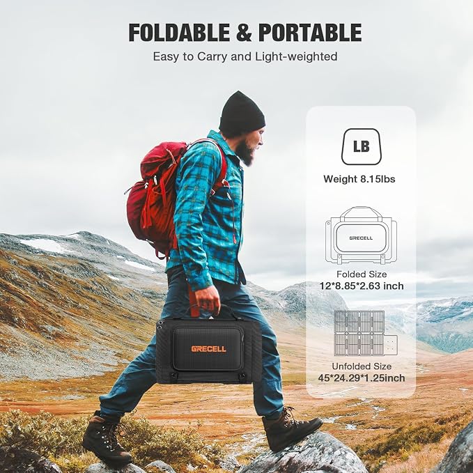GRECELL 80W Foldable Solar Panel, Portable Solar Charger - Image 5
