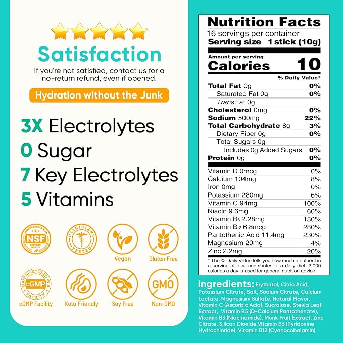 Venture Pal Sugar Free Electrolytes Powder Packets - Image 6