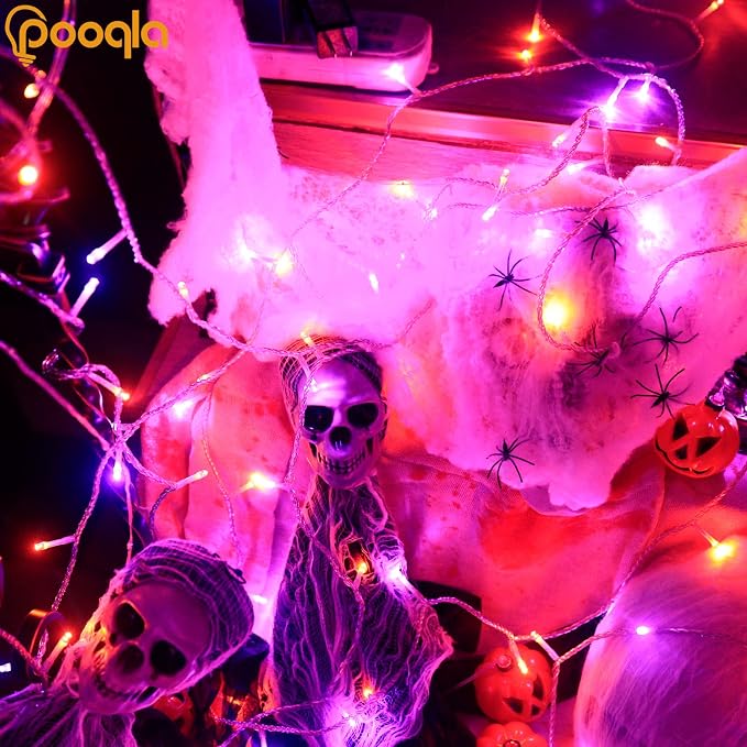 Pooqla Halloween Lights, 66 ft 200 LED Indoor Outdoor Halloween String Lights - Image 5
