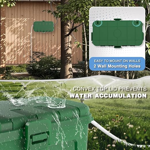 Flemoon Medium Outdoor Electrical Box, IP54 Waterproof Extension Cord Cover w/6 - Image 6