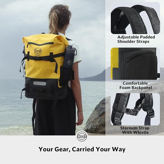 STOVER 5/10/25/30/40/55L Waterproof Dry Bag- Roll-Top Backpack w/Phone Case- - Image 5