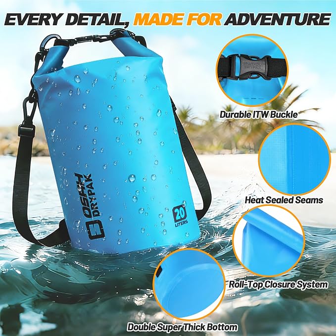 Waterproof Dry Bag, 5L/10L/20L/30L/40L Roll Top Lightweight Storage Backpack - Image 3