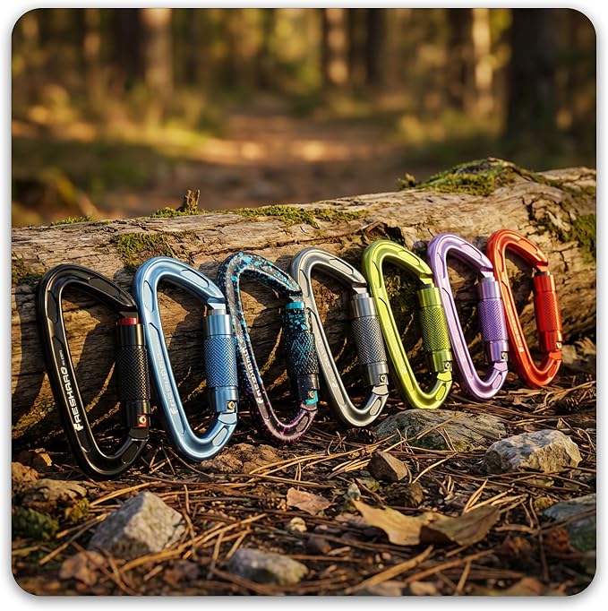 FresKaro UIAA Certified 25KN Auto Locking Climbing Carabiner Clips, Twist Lock - Image 9