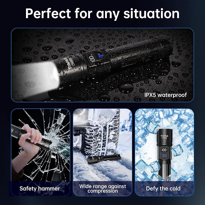 TrixHub Rechargeable Flashlights High Lumens, 5Mode Flash Light - Image 8