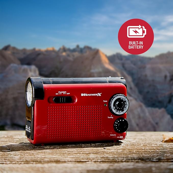 WeatherX WR182R Instant NOAA Weatherband Radio Red/Black - Image 2