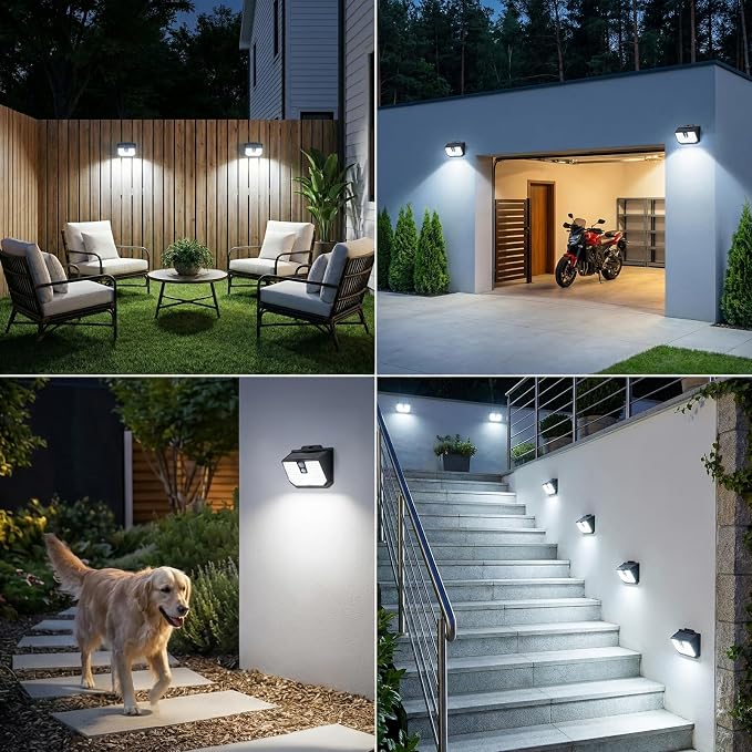 Brightever 4-Pack Solar Lights Outdoor Motion Sensor, Super Bright Outdoor - Image 8