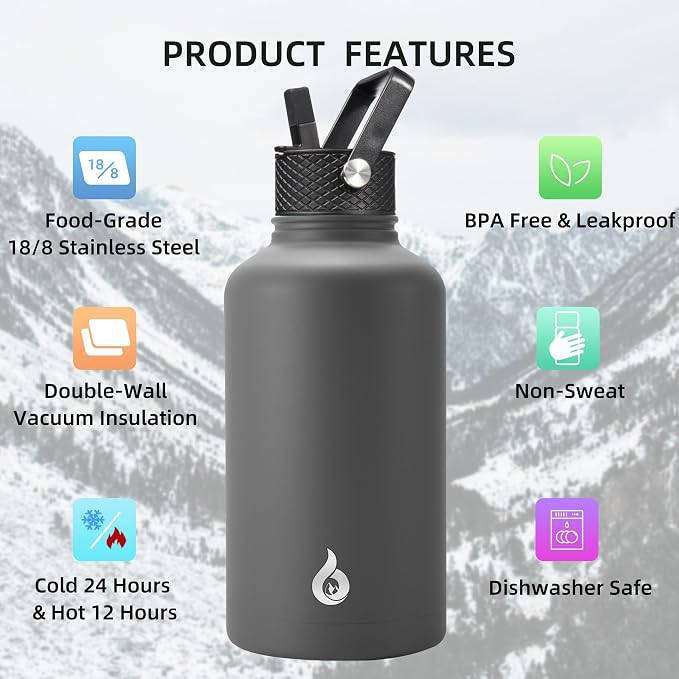 BJPKPK Half Gallon Insulated Water Bottles - Image 3