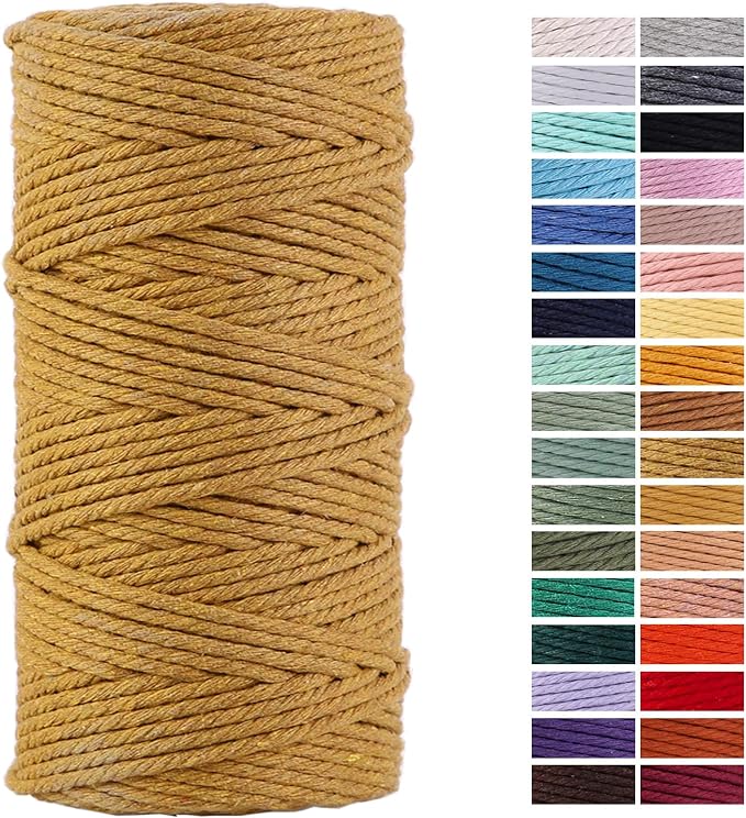 Khaki Cotton Cord, 3mm x 109Yards, Craft Cord by AestheticDesignforYou