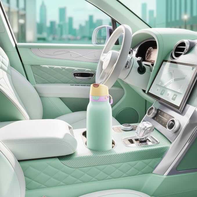 Meoky 24 oz Slim Insulated Water Bottle: Leak Proof Locking Lid, 2-in-1 Straw - Image 8