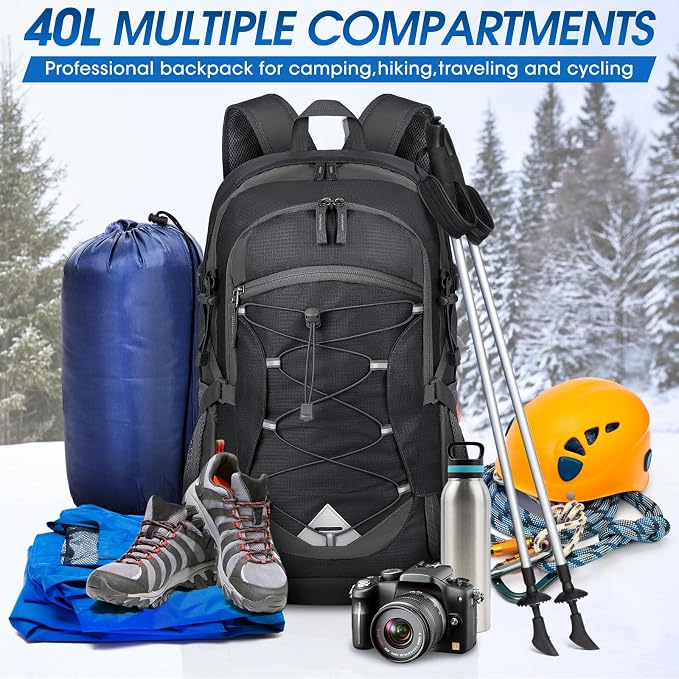 IGOLUMON Hiking Backpack 40L Packable Lightweight Camping Backpack Men Women - Image 7