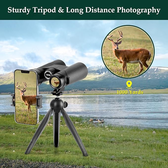 Adorrgon 12x42 HD Binoculars for Adults High Powered - Image 4