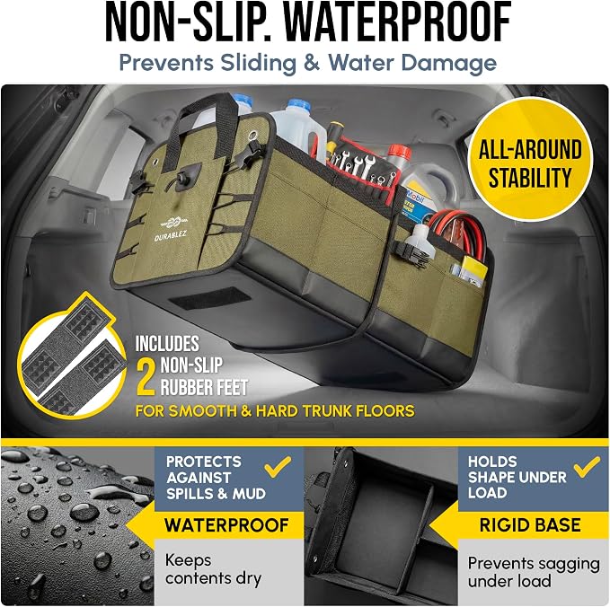 Heavy Duty 3-Section Trunk Organizer – Extra Large Collapsible & Foldable Cargo - Image 7