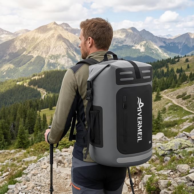 Waterproof Dry Bag with Waterproof Phone Case Grey - Image 8