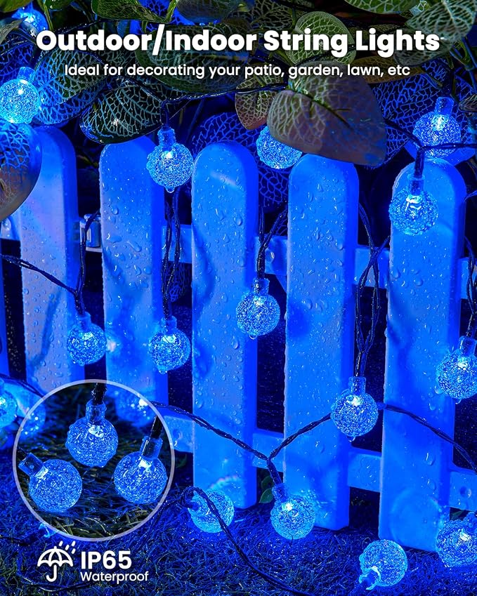 Solar String Lights Outdoor Waterproof, 2 Pack 60 LED 36.5 FT Each, 8 Lighting - Image 5