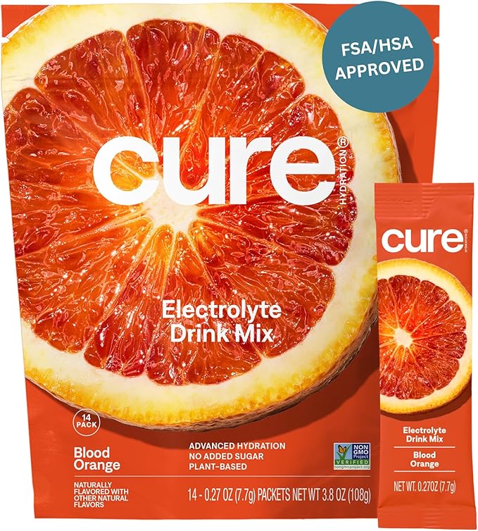 Cure Hydration | Plant-Based Electrolyte Drink Mix | No Added Sugar | FSA-HSA | by CureHydration